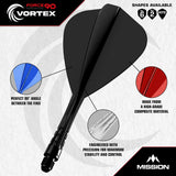 Mission Force 90 Vortex Kite Moulded Flight & Shaft-6-Black-Short-Premier Darts