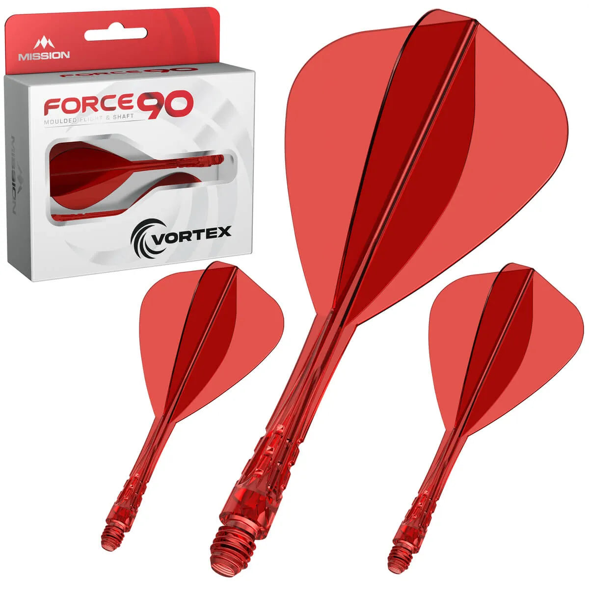Mission Force 90 Vortex Kite Moulded Flight & Shaft-9-Red-Short-Premier Darts