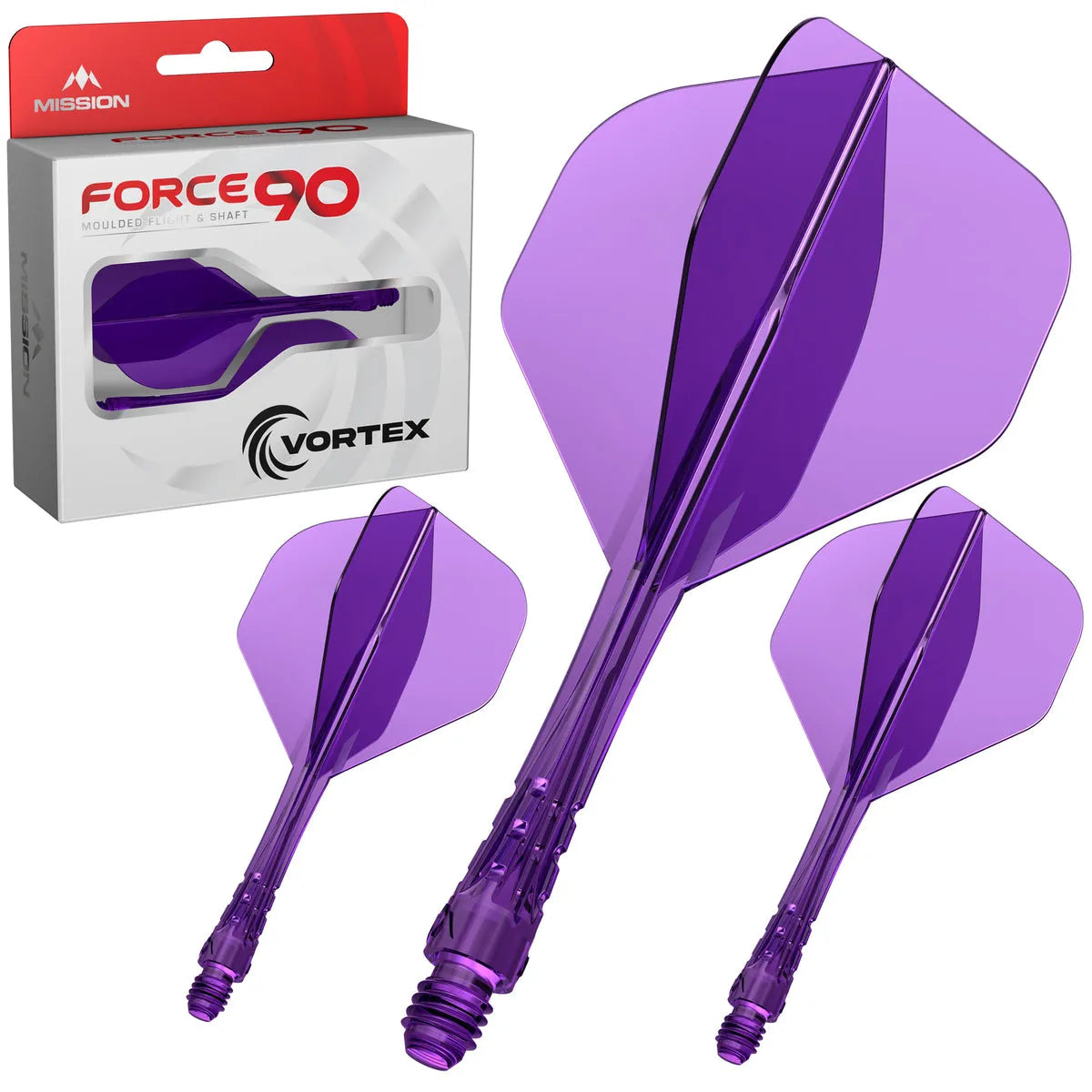 Mission Force 90 Vortex No2 Moulded Flight & Shaft-13-Clear Purple-Short-Premier Darts