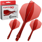 Mission Force 90 Vortex No2 Moulded Flight & Shaft-15-Clear Red-Short-Premier Darts