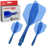 Mission Force 90 Vortex No6 Moulded Flight & Shaft-10-Clear Blue-Short-Premier Darts