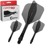 Mission Force 90 Vortex No6 Moulded Flight & Shaft-9-Clear Black-Short-Premier Darts