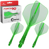 Mission Force 90 Vortex No6 Moulded Flight & Shaft-11-Clear Green-Short-Premier Darts