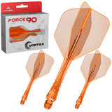 Mission Force 90 Vortex No6 Moulded Flight & Shaft-12-Clear Neon Orange-Short-Premier Darts