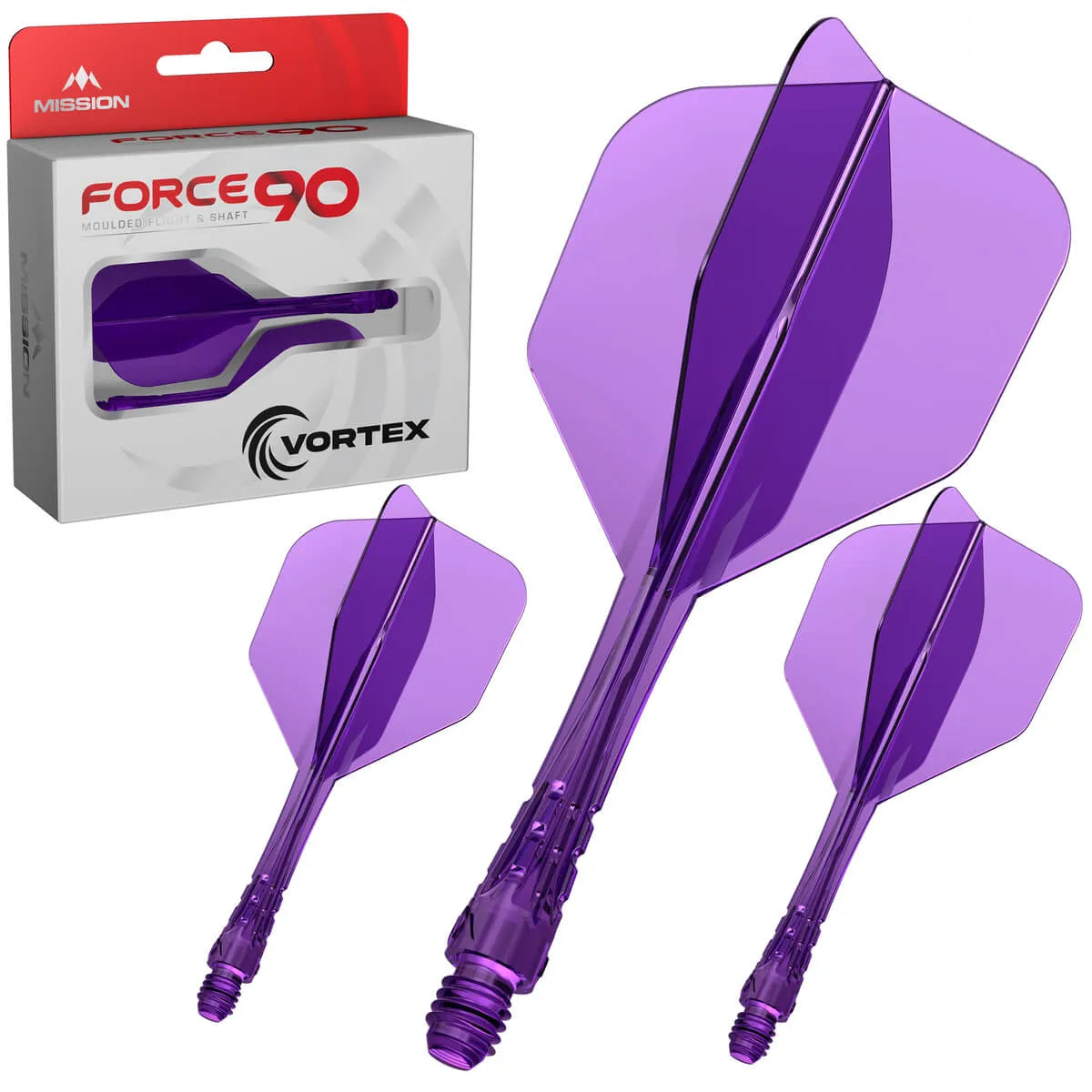 Mission Force 90 Vortex No6 Moulded Flight & Shaft-14-Clear Purple-Short-Premier Darts