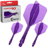 Mission Force 90 Vortex No6 Moulded Flight & Shaft-14-Clear Purple-Short-Premier Darts
