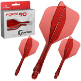 Mission Force 90 Vortex No6 Moulded Flight & Shaft-15-Clear Red-Short-Premier Darts