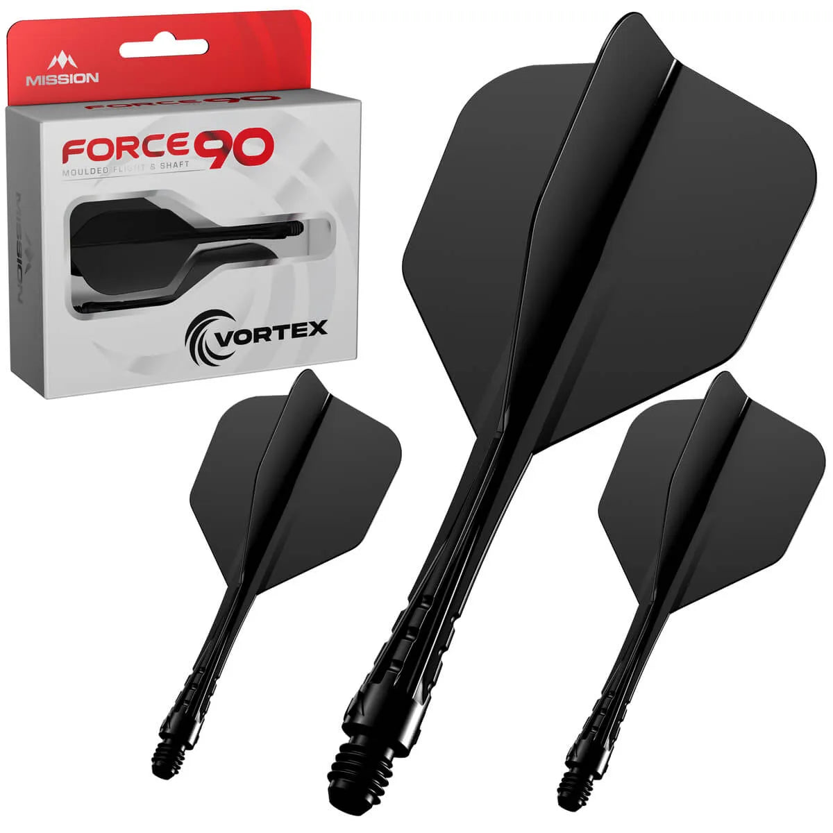 Mission Force 90 Vortex No6 Moulded Flight & Shaft-7-Black-Short-Premier Darts