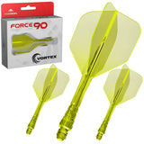 Mission Force 90 Vortex No6 Moulded Flight & Shaft-13-Clear Neon Yellow-Short-Premier Darts