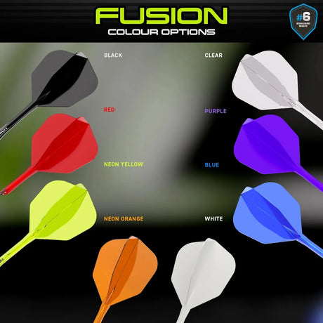 Winmau Fusion Integrated Flight System No6-2-Black-Short-Premier Darts
