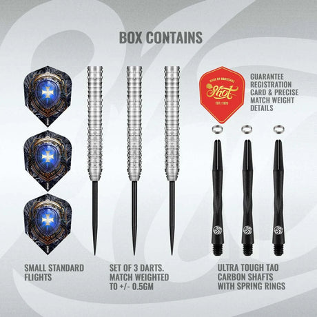 Shot Future Knights Ironsoul 90% Tungsten Steel Tip Darts-4-23 GRAM-Premier Darts
