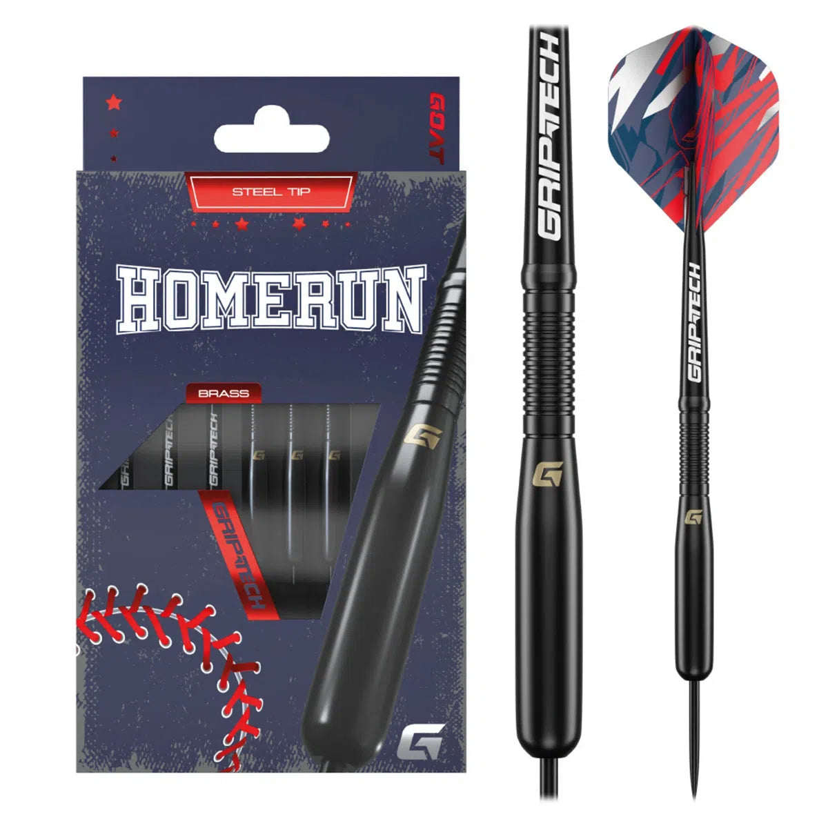 GOAT Homerun Black Brass Steel Tip Darts