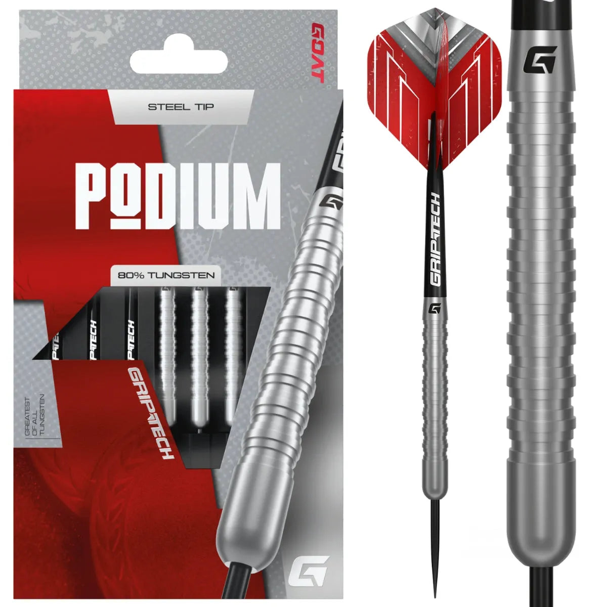 GOAT Podium Silver 80% Tungsten Steel Tip Darts-1-22 GRAM-Premier Darts