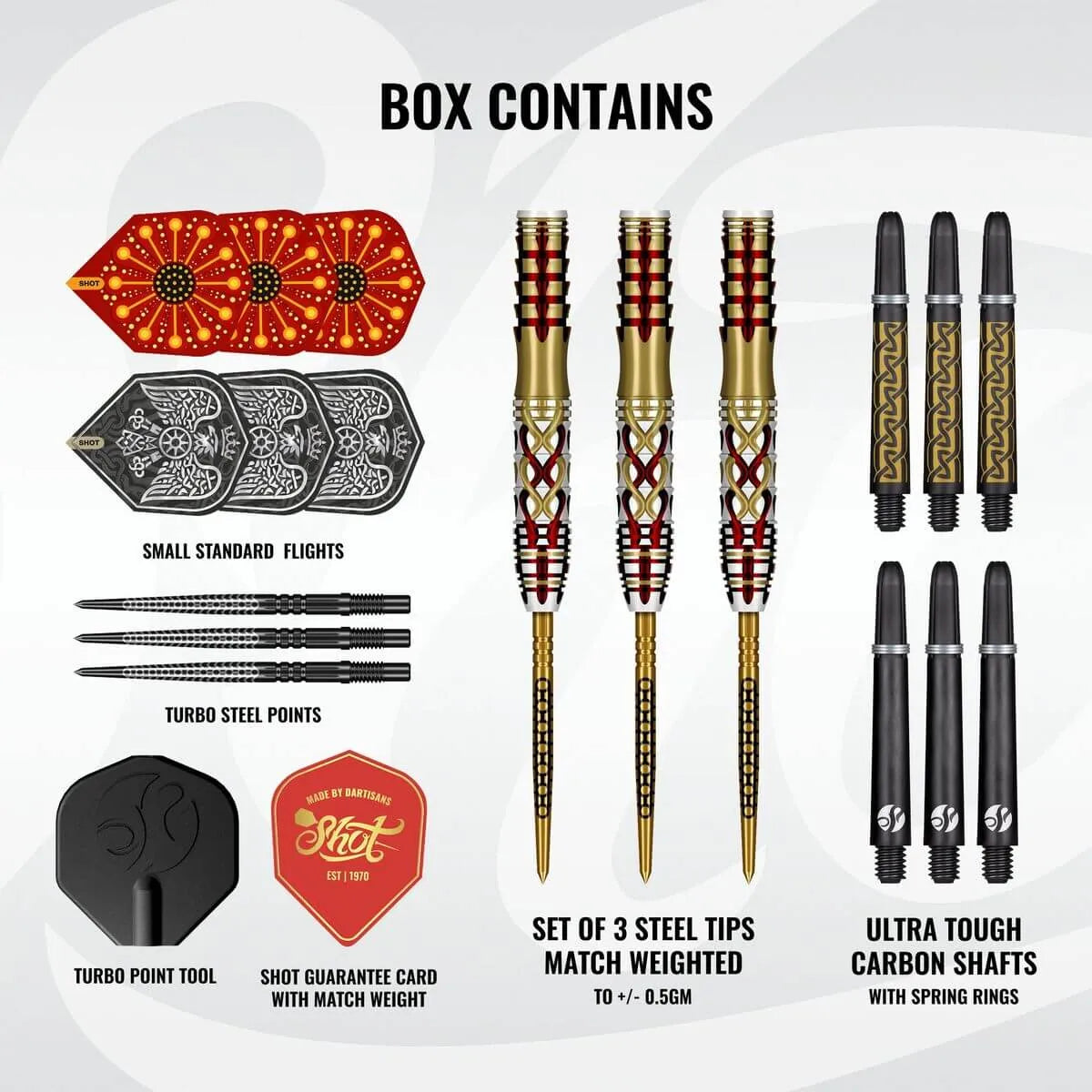 Shot Goths Alaric TP 95% Tungsten Steel Tip Darts-4-23 GRAM-Premier Darts