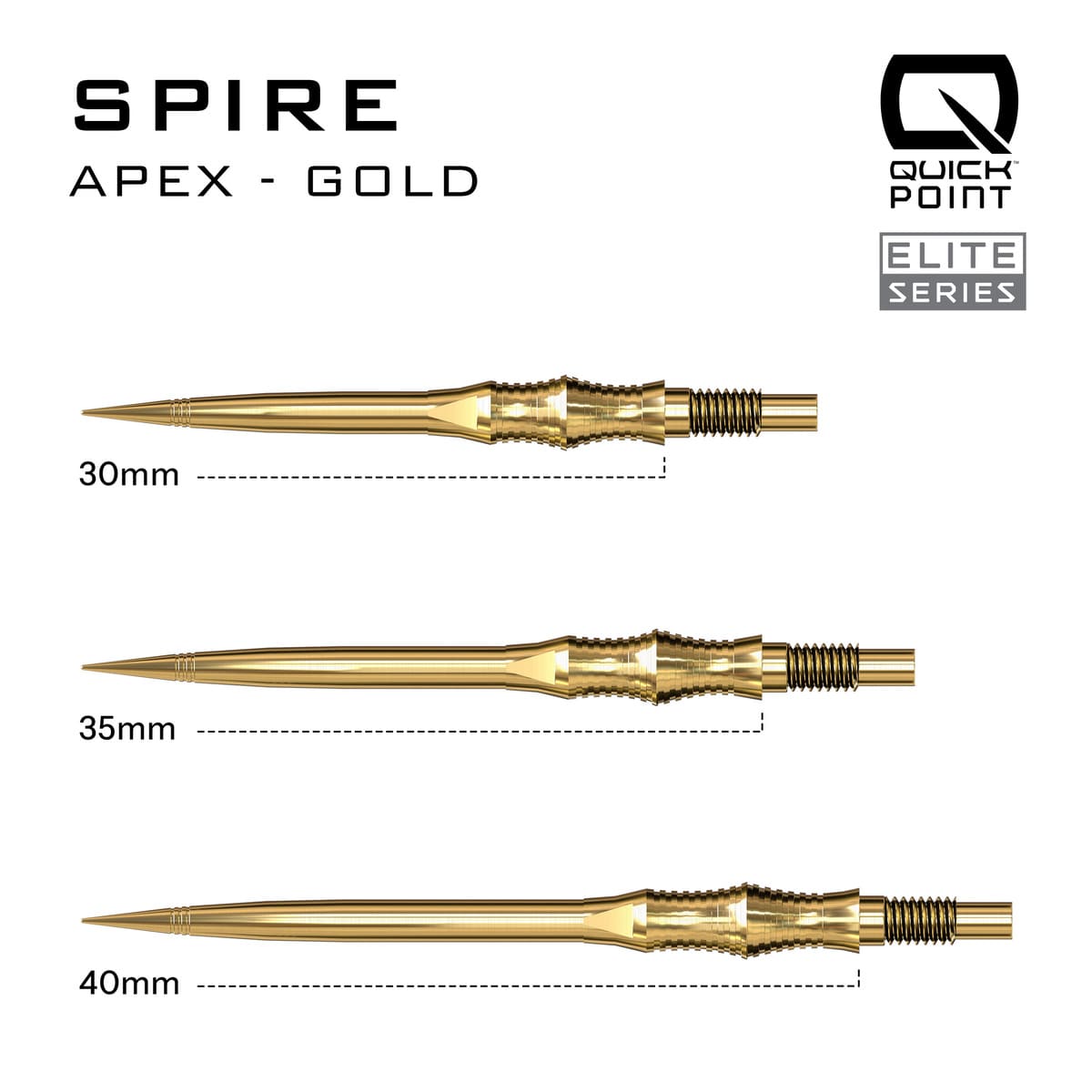 Harrows Apex Spire Elite Series Quick Points-11-Black-30mm-Premier Darts