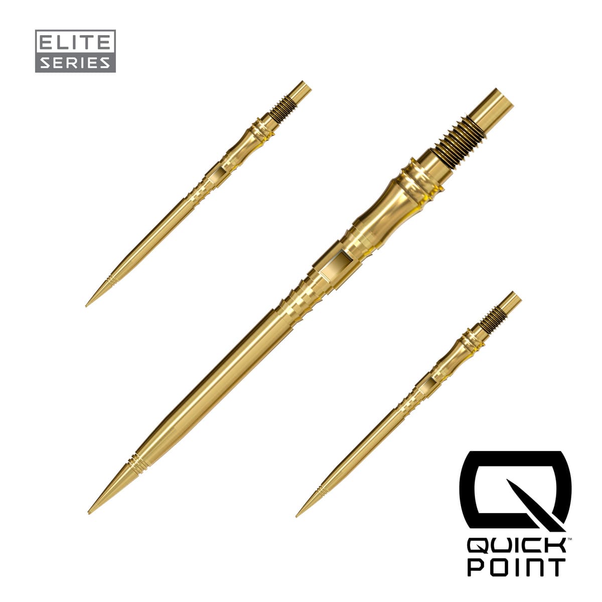 Harrows Apex Axis Elite Series Quick Points-12-Gold-35mm-Premier Darts