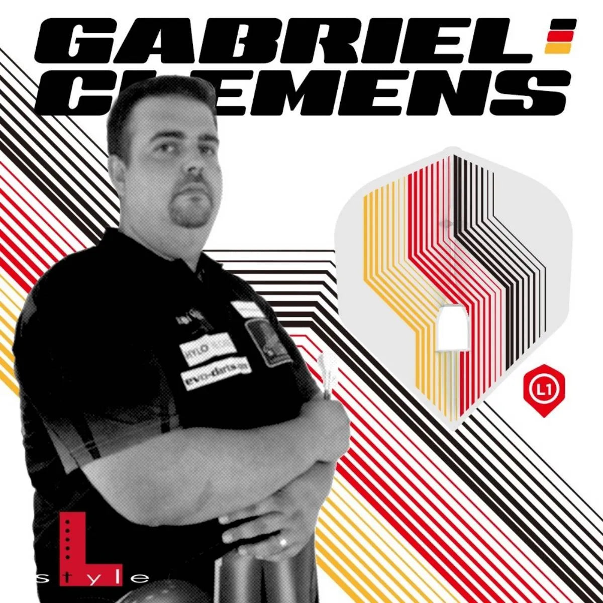 L-Style Darts L-Flight EZ L1 Gabriel Clemens V1 Clear White Flights-2-Premier Darts