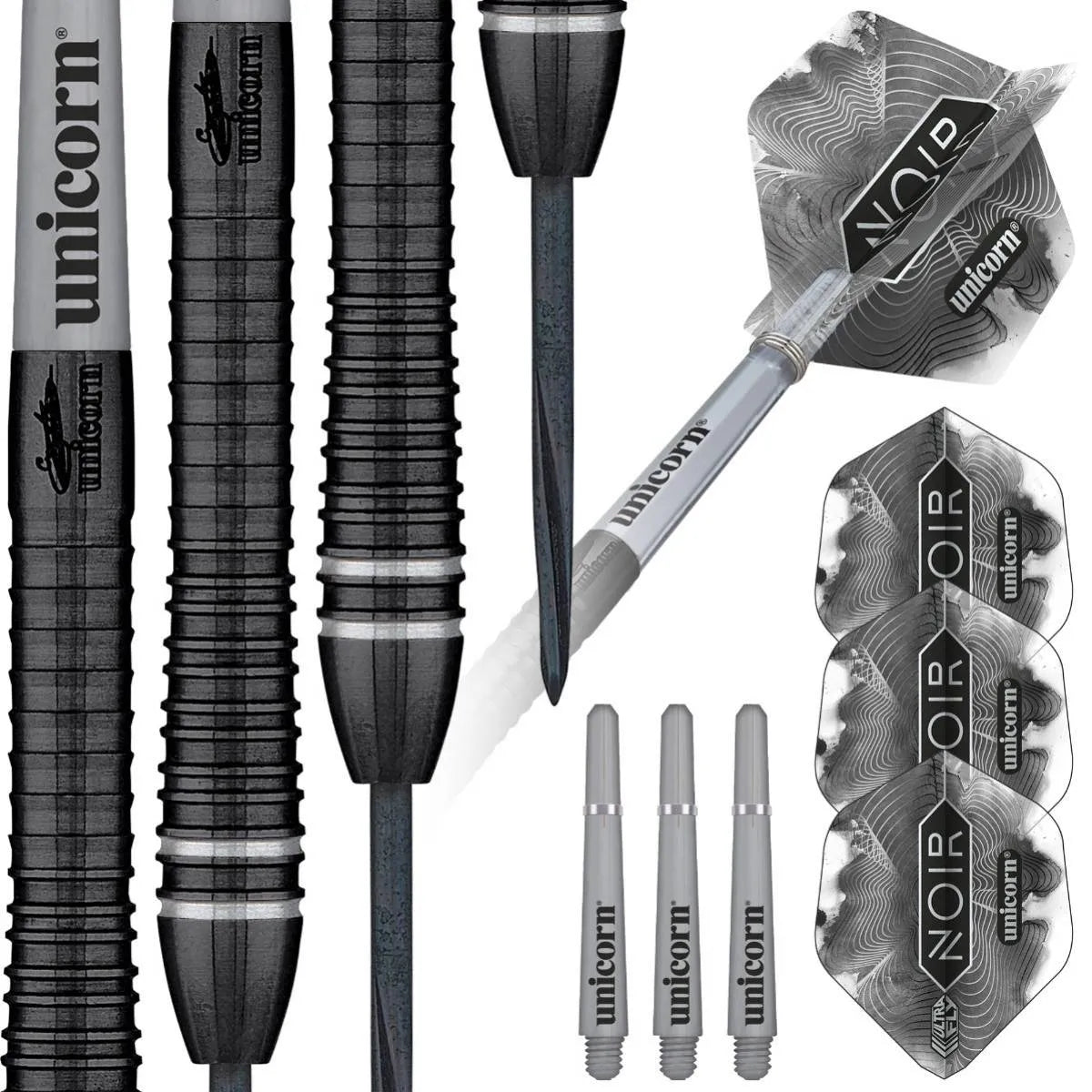 Unicorn Gary Anderson Phase 6 Deluxe Noir 90% Tungsten Steel Tip Darts-6-21 GRAM-Premier Darts