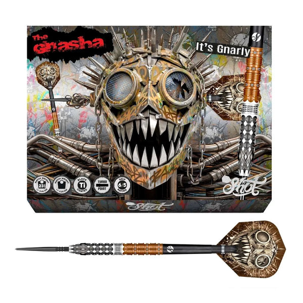 Shot Gnarly Gnasha TP 95% Tungsten Steel Tip Darts-1-23 GRAM-Premier Darts