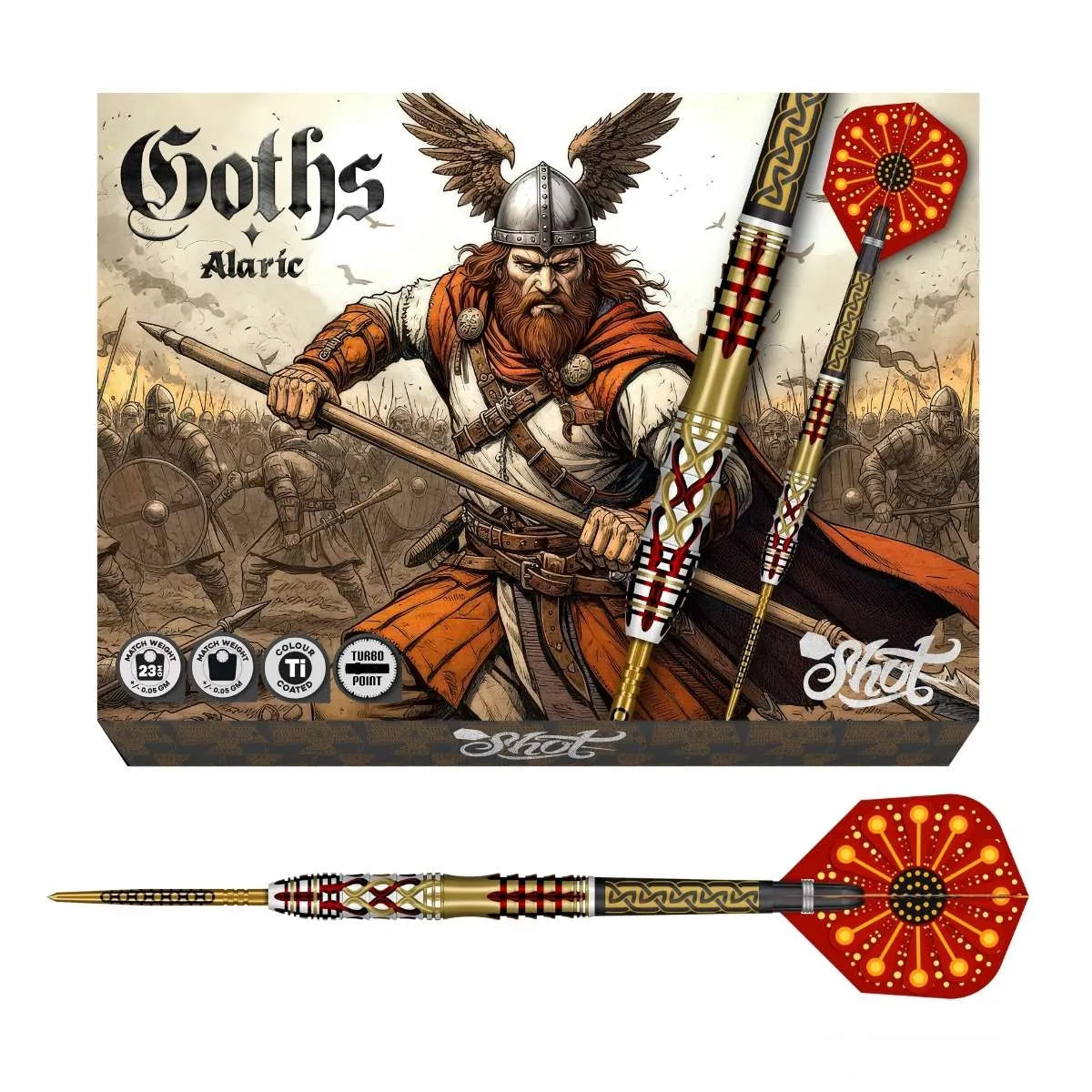 Shot Goths Alaric TP 95% Tungsten Steel Tip Darts-1-23 GRAM-Premier Darts