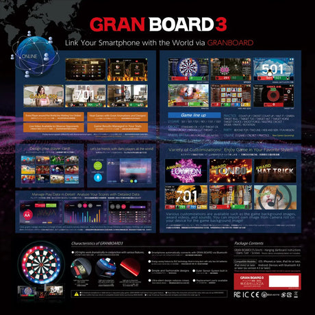 Granboard 3S Blue Edition Soft Tip Electronic Dartboard