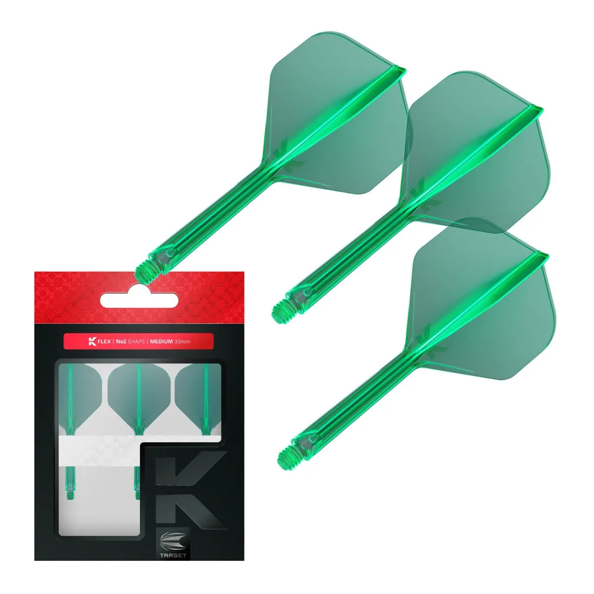 Target Darts K-Flex Flight System No2-18-Green-Medium-Premier Darts