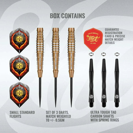 Shot Future Knights Hachette 90% Tungsten Steel Tip Darts-4-23 GRAM-Premier Darts