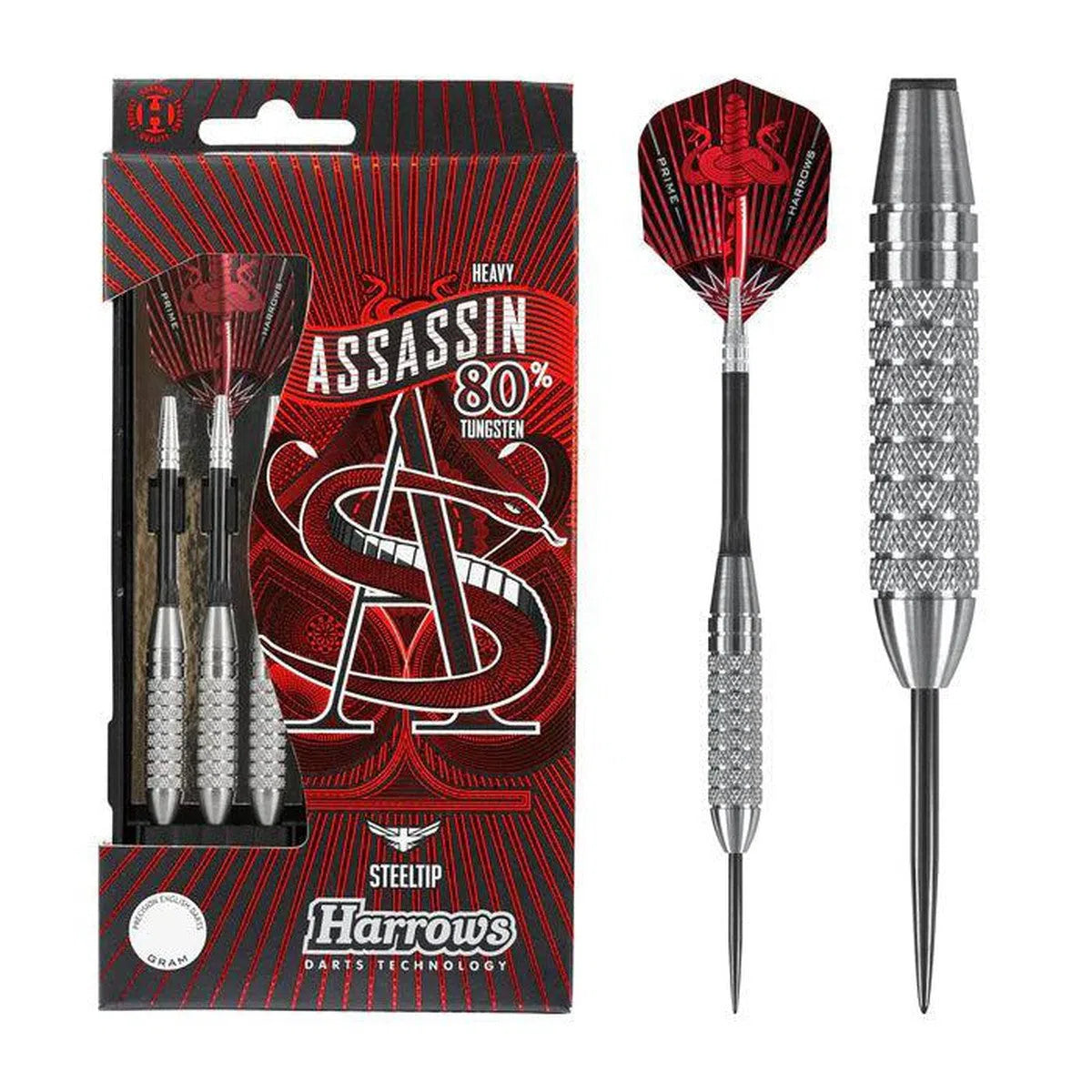Harrows Assassin Knurled Heavy 80% Tungsten Steel Tip Darts