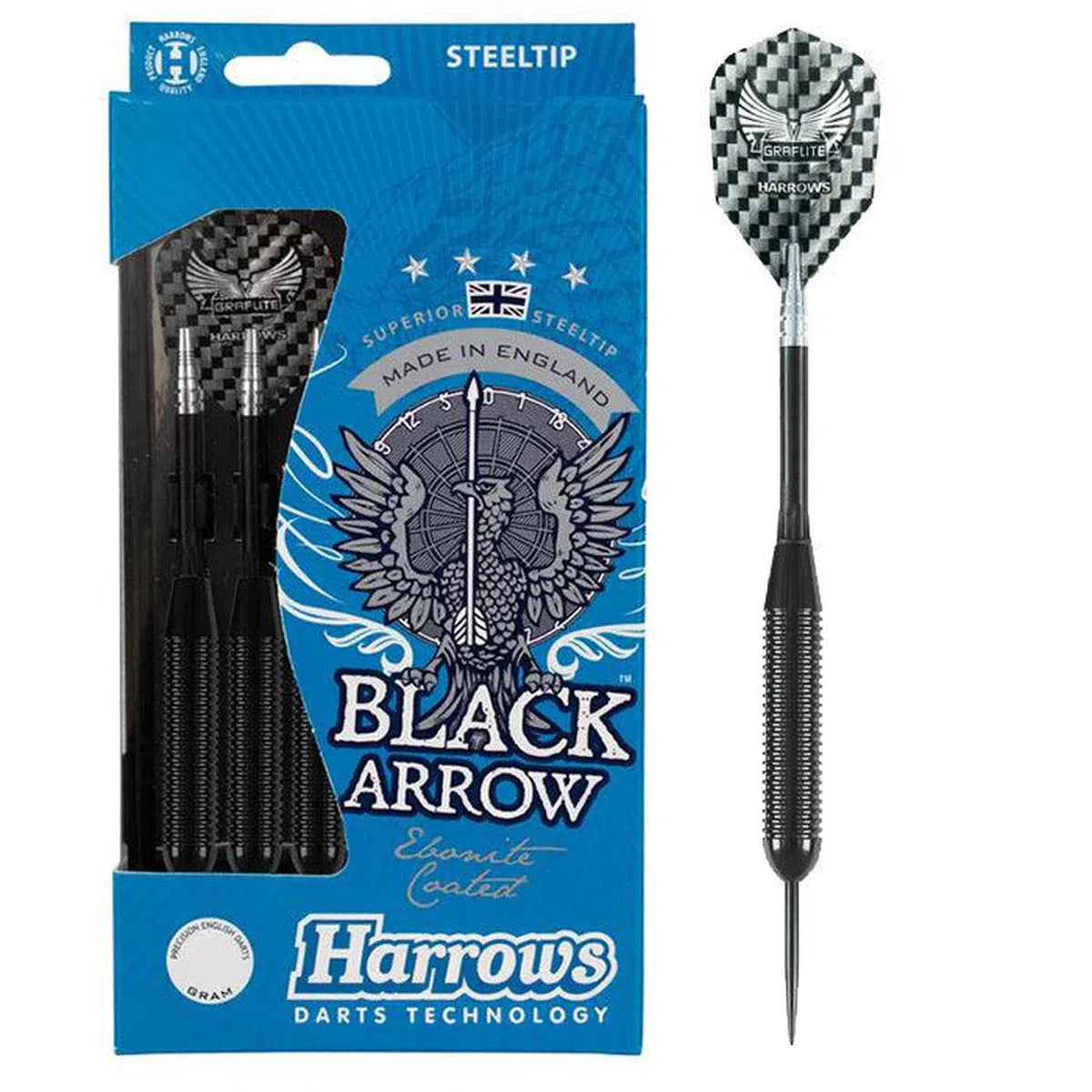 Harrows Black Arrow Brass Ringed Steel Tip Darts