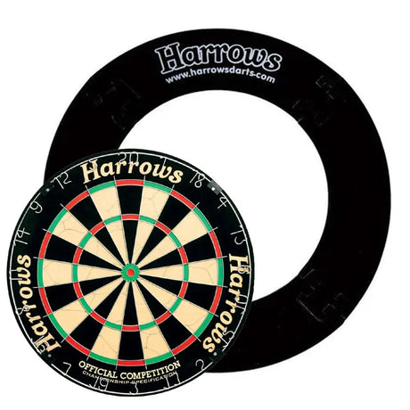 Harrows Official Competition Board & Surround Bundle-1-Black-Premier Darts