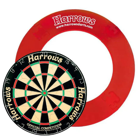 Harrows Official Competition Board & Surround Bundle-2-Red-Premier Darts