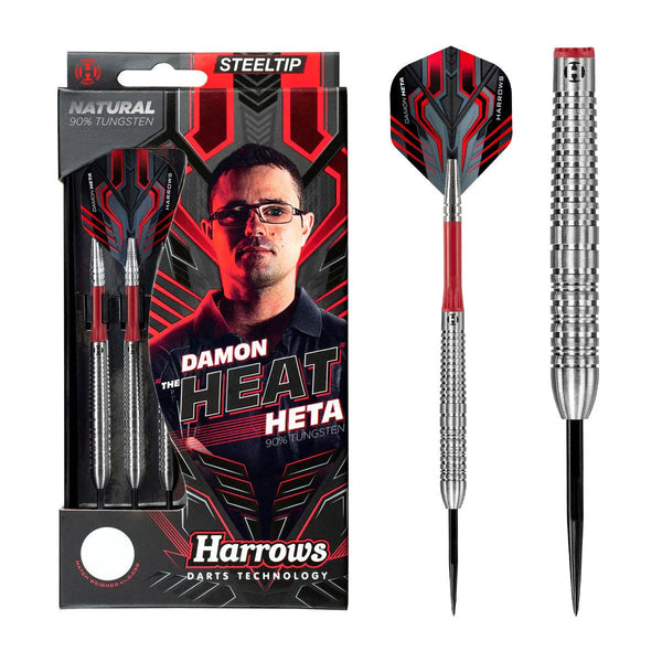 Harrows Damon Heta Natural Silver 90% Tungsten Steel Tip Darts-1-21 GRAM-Premier Darts