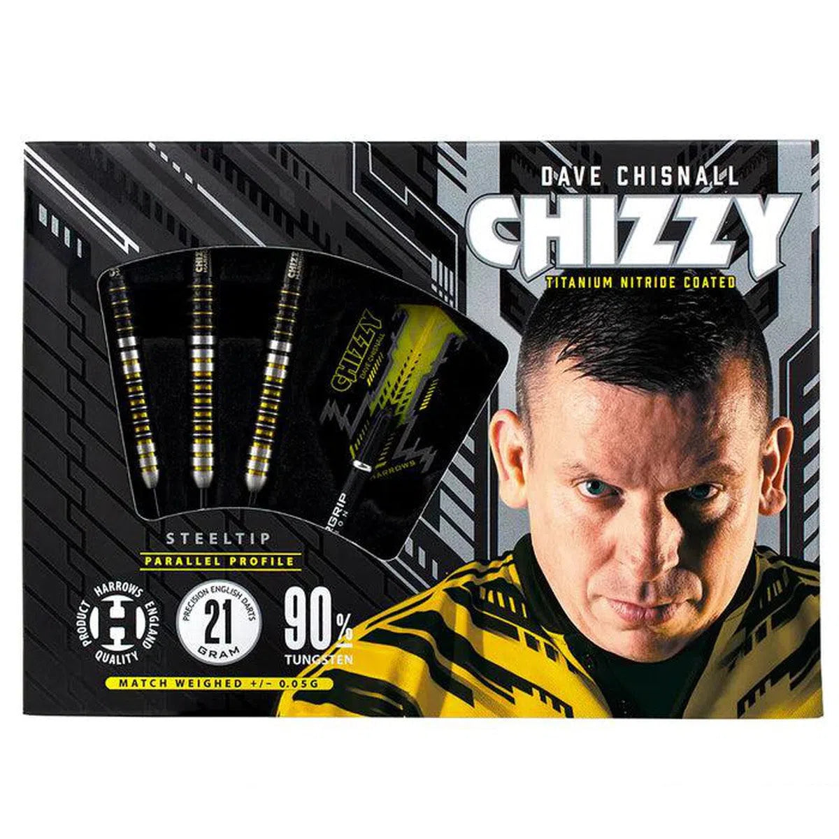 Harrows Dave Chisnall Chizzy 90% Tungsten Steel Tip Darts