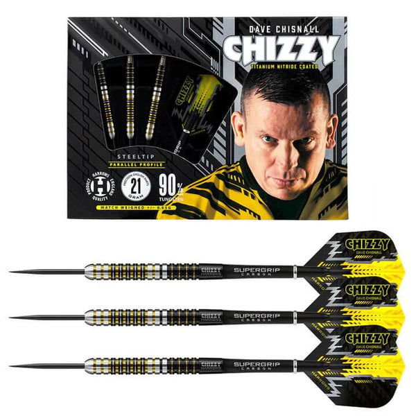 Harrows Dave Chisnall Chizzy 90% Tungsten Steel Tip Darts-1-21 GRAM-Premier Darts