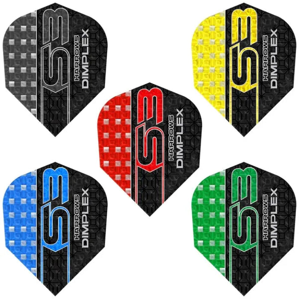 Harrows Dimplex S3 Standard Flights-1-Black-Premier Darts