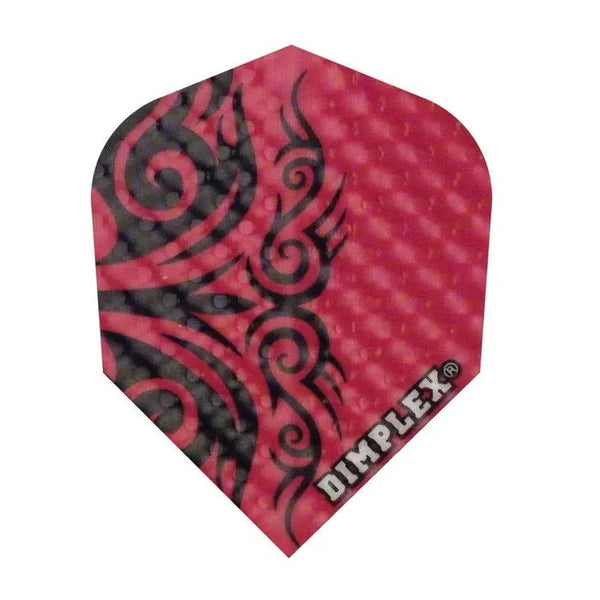 Harrows Dimplex Standard Tribal Red Flights-1-Premier Darts