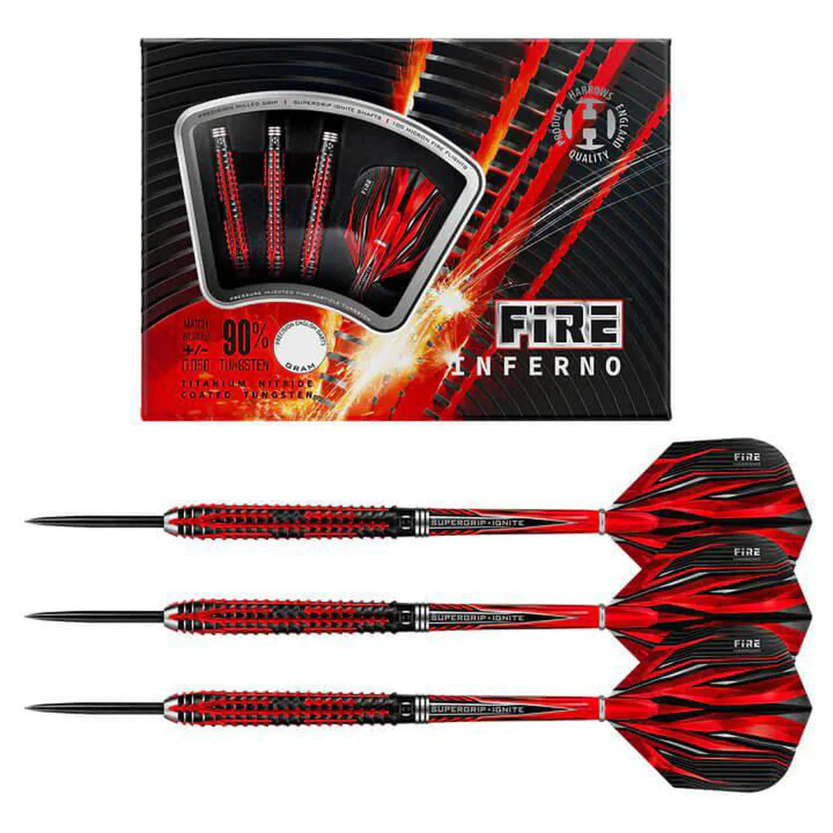 Harrows Fire Inferno 90% Tungsten Steel Tip Darts – Premier Darts