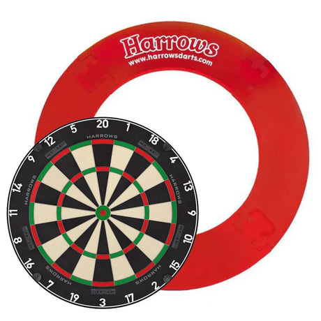 Harrows Fortis Board & Surround Bundle-2-Red-Premier Darts