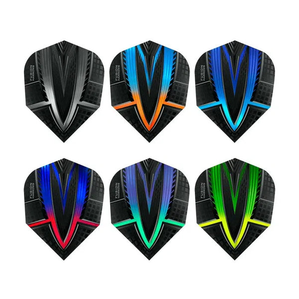 Harrows Fusion Dart Flights-1-Aqua/Orange-Premier Darts