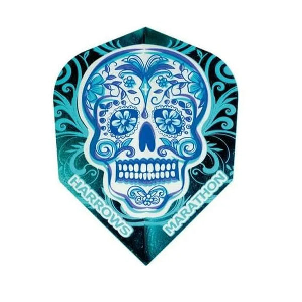Harrows Marathon Standard Flights - Blue Skull-1-Premier Darts