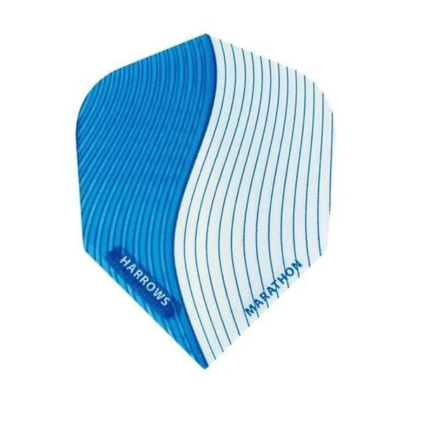 Harrows Marathon Standard Flights - Blue & White-1-Premier Darts