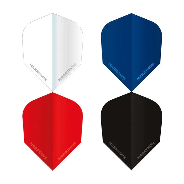 Harrows Marathon Standard Flights - Plain-1-Black-Premier Darts