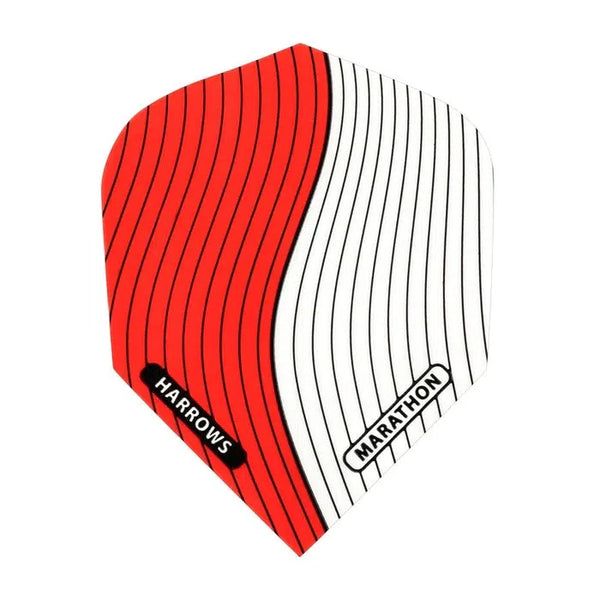 Harrows Marathon Standard Flights - Red & White-1-Premier Darts