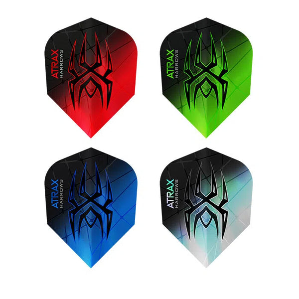 Harrows Prime Atrax Standard Flights-1-Black Silver-Premier Darts