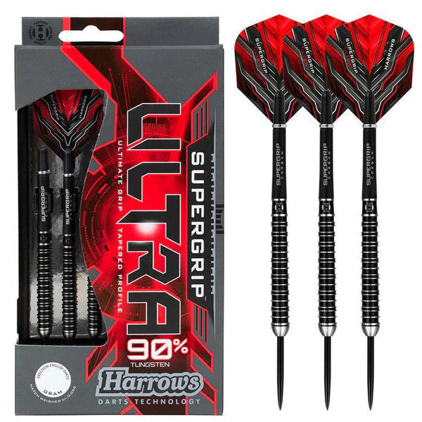 Harrows Supergrip Ultra 90% Tungsten Steel Tip Darts-1-21 GRAM-Premier Darts