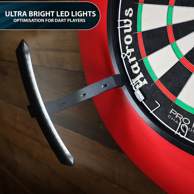 Harrows Pro Matchplay 2 Board, Trilight, Rubber Mat & Surround Bundle-11-Black-Premier Darts