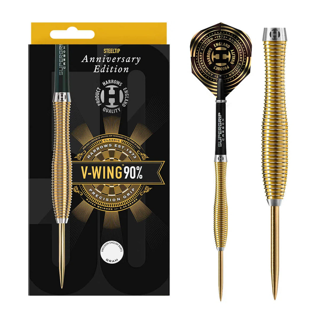 Harrows V-Wing Anniversary Edition 90% Steel Tip Darts | Premier 