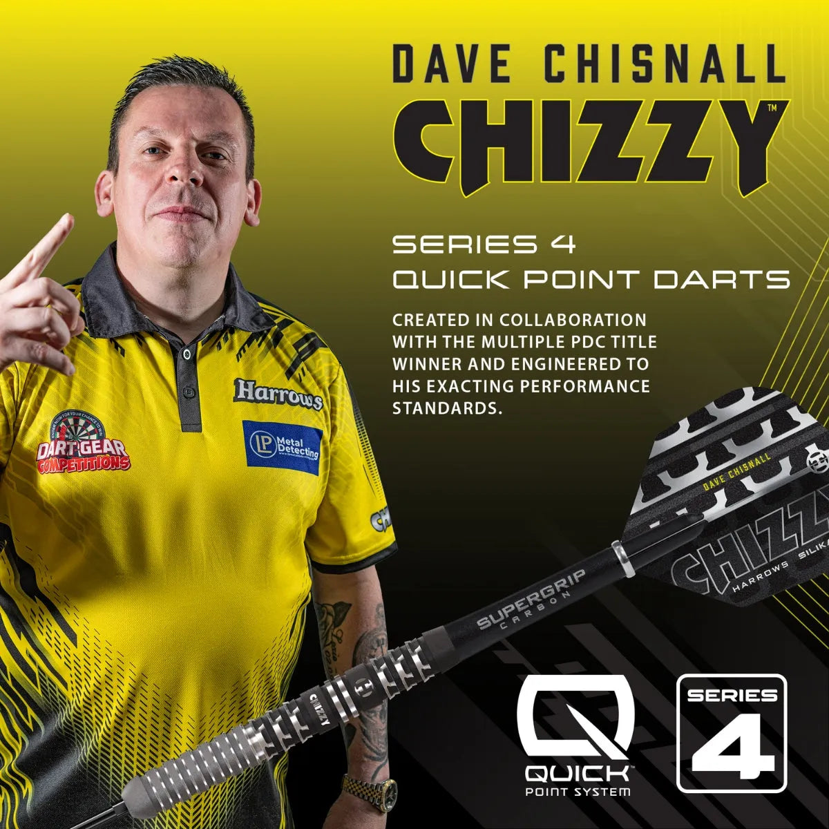 Harrows Chizzy Series 4 QP 90% Tungsten Steel Tip Darts