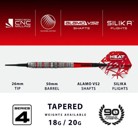 Harrows Damon Heta Series 4 90% Tungsten Soft Tip Darts