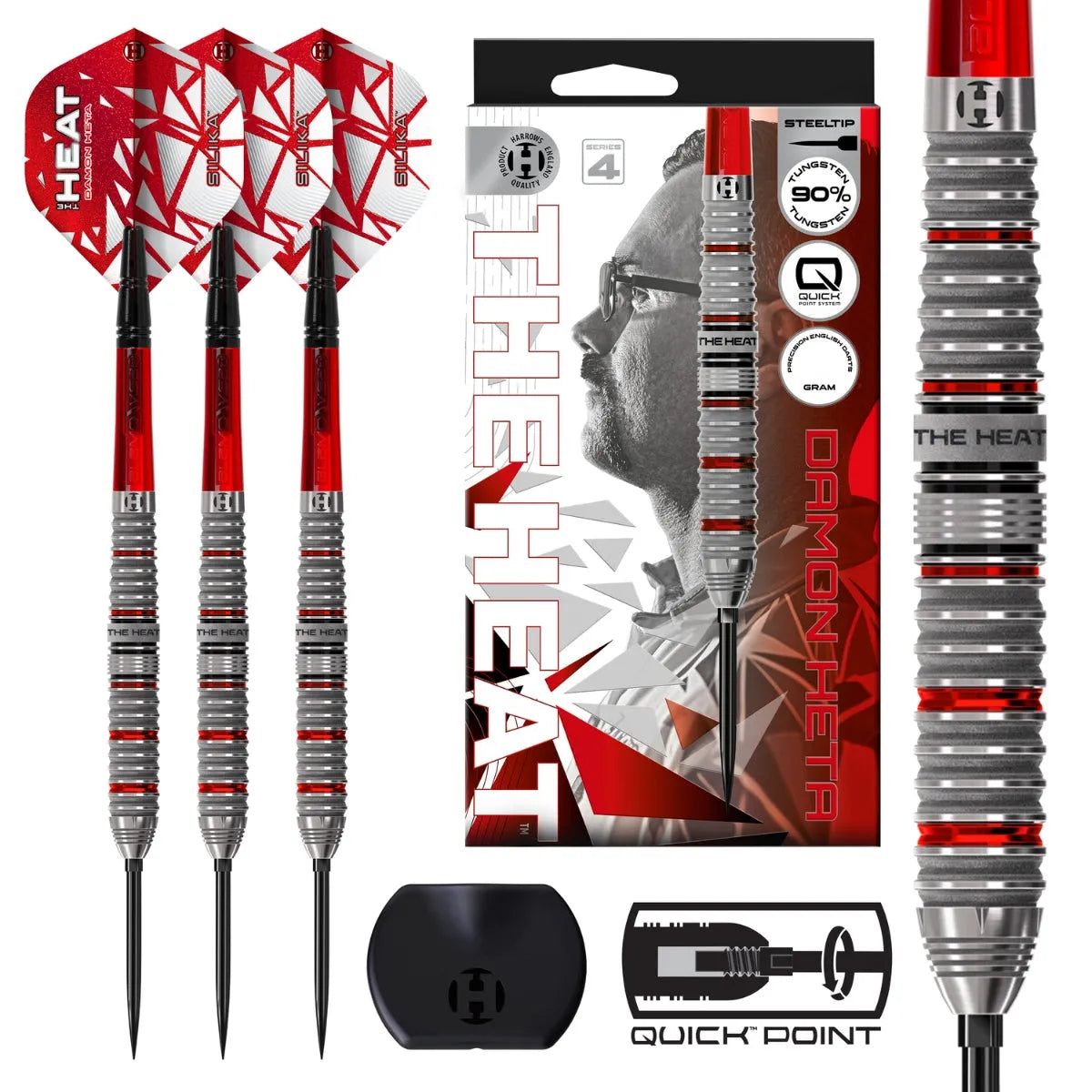 Harrows Damon Heta Series 4 QP 90% Tungsten Steel Tip Darts